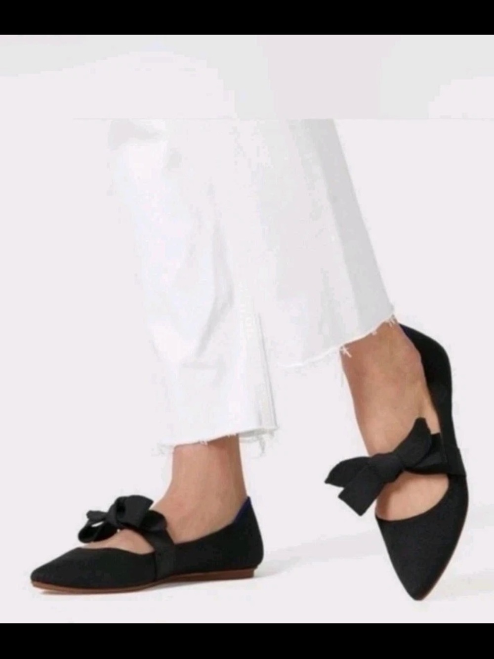 Rothy’s Black Bow Pointed Toe Ballet Flats - Women